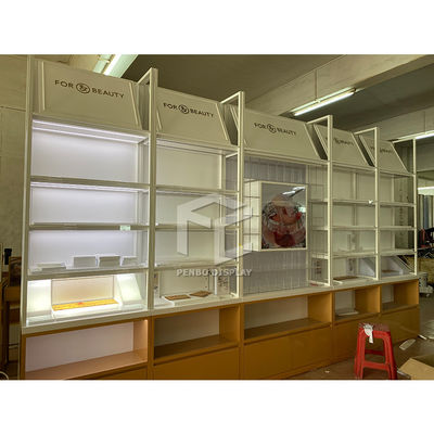 3mm MDF Skincare Display Shelves For Cosmetic Shop Monomer Design