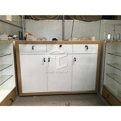 10mm Thick Glass Cell Phone Display Cabinet T4 LED Light Glass Display Shelves