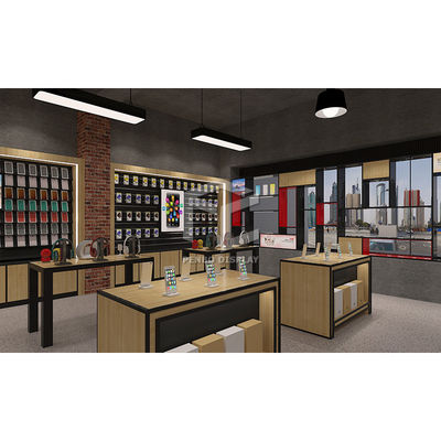 1500mm Long Cell Phone Display Showcase T4 LED 2400mm Width Mobile Phone Display Cabinet