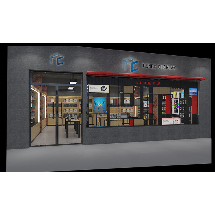 1500mm Long Cell Phone Display Showcase T4 LED 2400mm Width Mobile Phone Display Cabinet