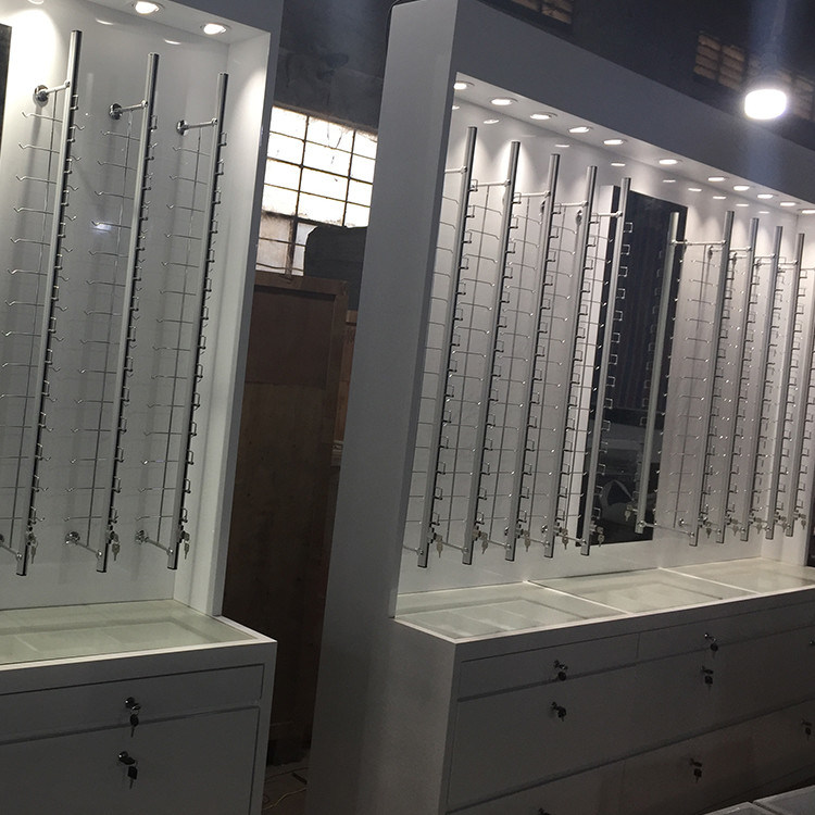 Retail Glass Metal Eyeglasses Display Cabinet For Optical Store
